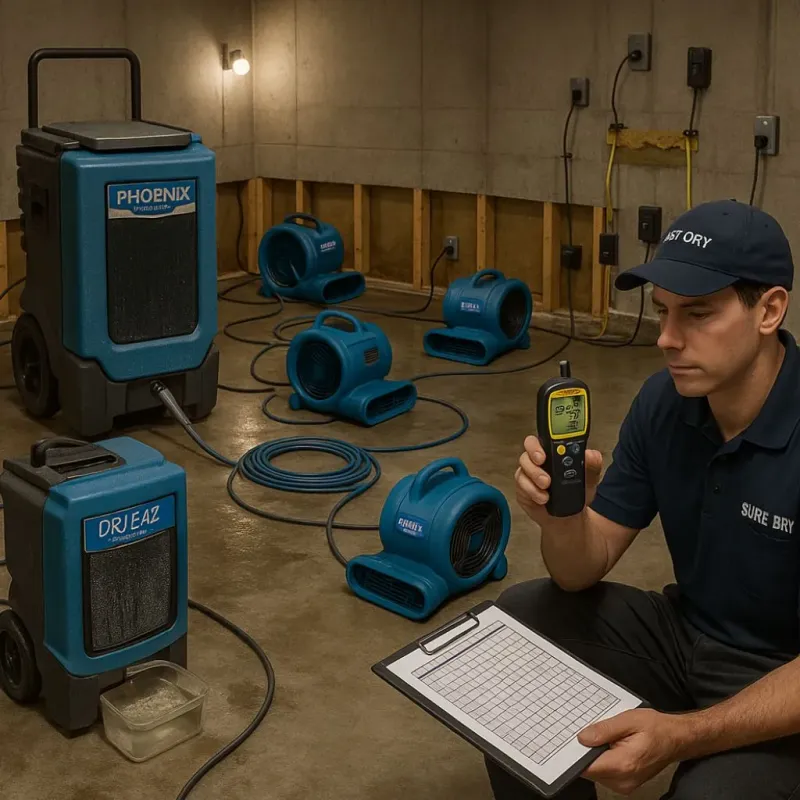 Structural Drying and Dehumidification process in Caledonia, NY
